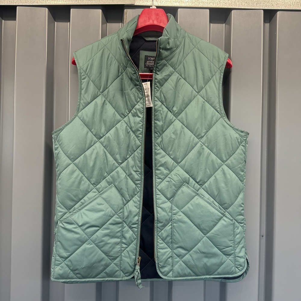 NWT‎ J Crew Puffer Down Vest Men's Small Polyester Full Zip